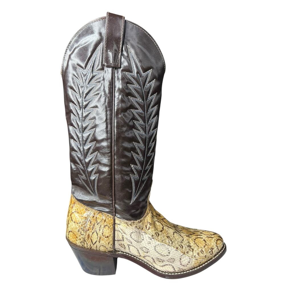 Texas Women’s Python Snakeskin Print Western Cowgirl Boots Size US 7 M